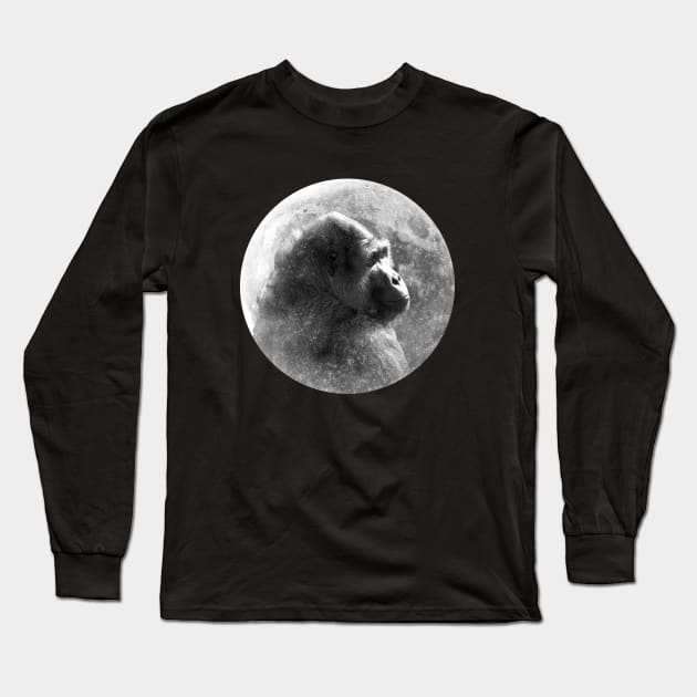 Gorilla Moon Long Sleeve T-Shirt by Astrablink7